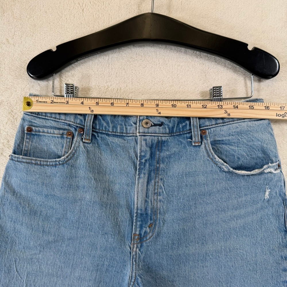 Abercrombie & Fitch 90s Straight Ultra High Rise Denim REWORKED Shorts 31 12R - Picture 9 of 12